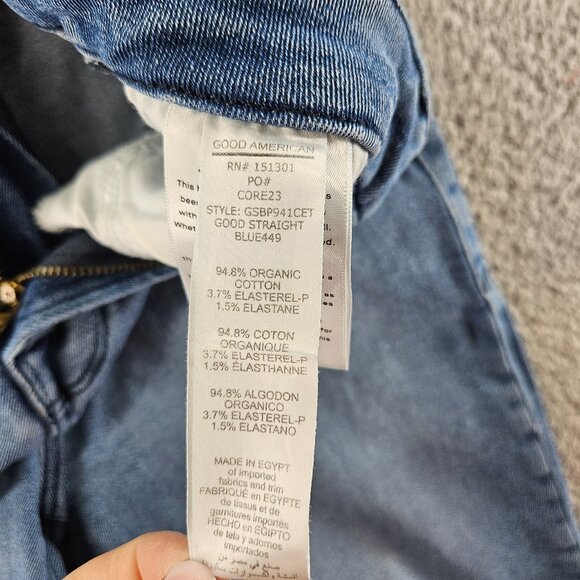 Good American Jeans Womens 4 (26x26) Blue Good Straight Crop Mid Rise - Picture 5 of 16
